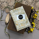 Golden Handloom Khadi Cotton Saree With Mango Print Blouse